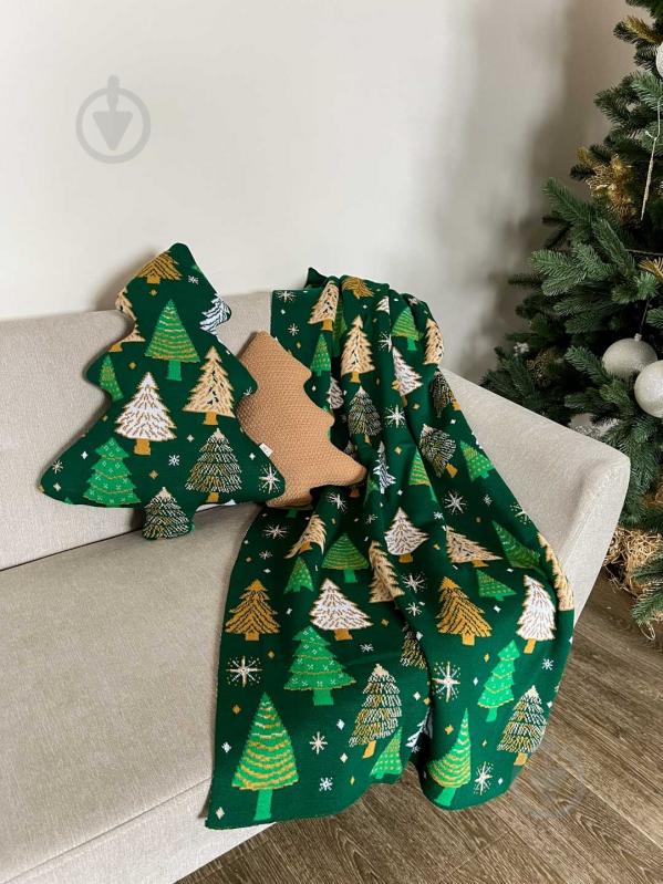 Плед в'язаний "Ялиночка" зелений 130x170 см Прованс - фото 12 Плед в'язаний "Ялиночка" зелений 130x170 см Прованс - фото 12