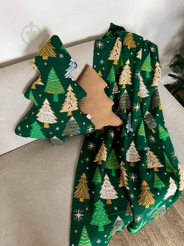 Плед в'язаний "Ялиночка" зелений 130x170 см Прованс - фото 6 Плед в'язаний "Ялиночка" зелений 130x170 см Прованс - фото 6