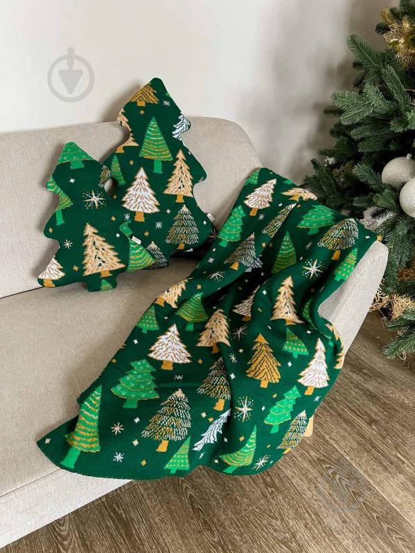 Плед в'язаний "Ялиночка" зелений 130x170 см Прованс - фото 7 Плед в'язаний "Ялиночка" зелений 130x170 см Прованс - фото 7