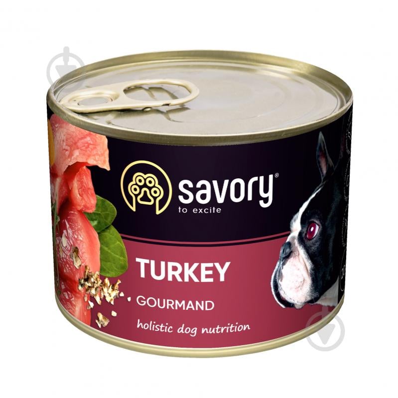 Корм вологий для дорослих собак для усіх порід Savory Індичка 200 г - фото 1 Корм вологий для дорослих собак для усіх порід Savory Індичка 200 г - фото 1