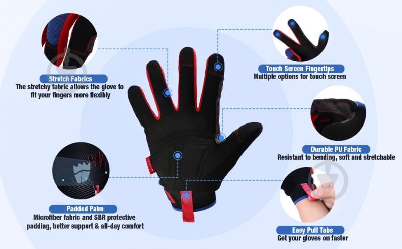 Рукавицы WORKPRO WP371002 XL (10) WP371002 - фото 6