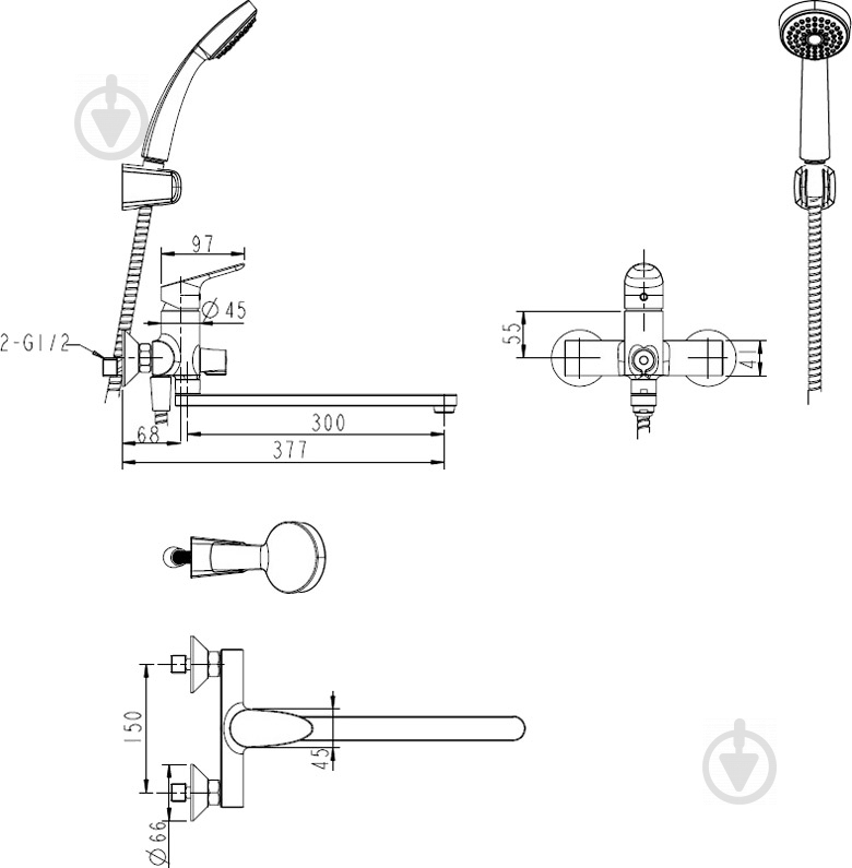 Смеситель для ванны Bravat Stream F 63783C-LB - фото 6