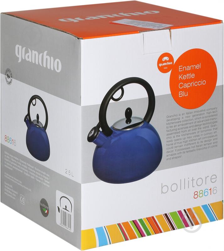 Чайник Granchio Capriccio Blu 2,5 л 88616 - фото 3 Чайник Granchio Capriccio Blu 2,5 л 88616 - фото 3
