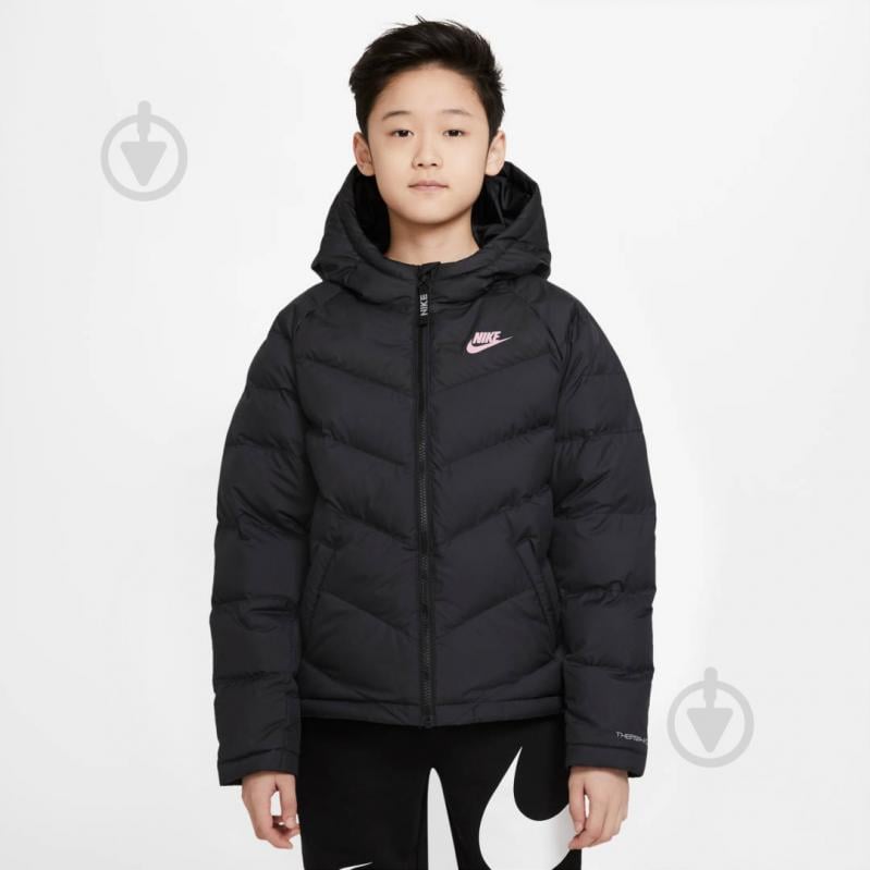 Куртка для девочек зимняя Nike U NSW SYNTHETIC FILL JACKET CU9157-015 черная - фото 2