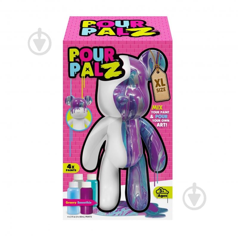Набір для творчості ToyMonster Pour Palz Флюїд Арт Ведмедик XL Крутий Смузі GS-G26321 - фото 1 Набір для творчості ToyMonster Pour Palz Флюїд Арт Ведмедик XL Крутий Смузі GS-G26321 - фото 1