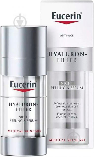 Крем для обличчя нічний Eucerin Hyaluron-Filler пілінг і сироватка 30 мл - фото 2