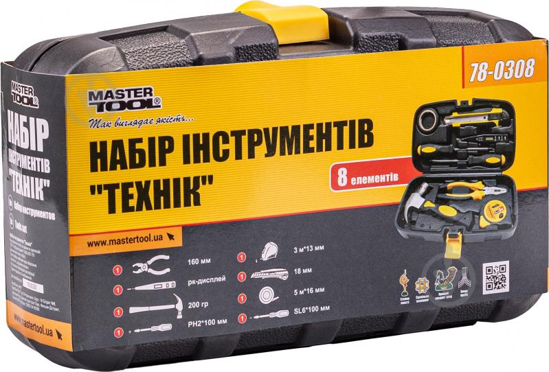 Набор ручного инструмента MasterTool Техник 8 шт. 78-0308 - фото 2
