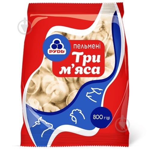 Пельмени Рудь Три мяса м/у 800 г - фото 1