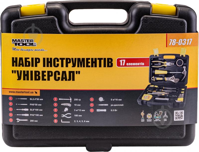 Набор ручного инструмента MasterTool Универсал 17 шт. 78-0317 - фото 1