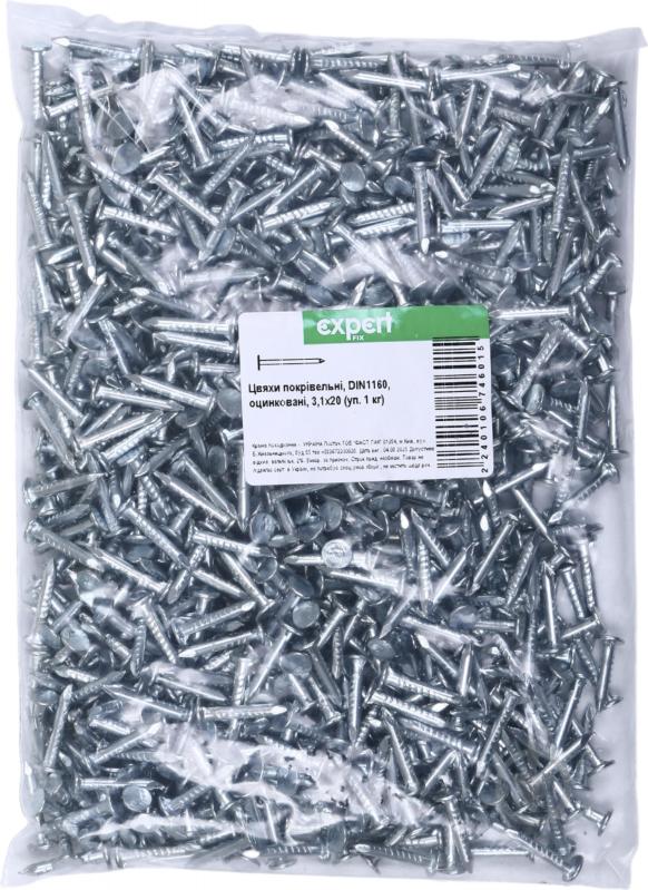 Цвяхи покрівельні 3,1x20 мм Expert Fix DIN 1160 1 кг білий цинк - фото 2