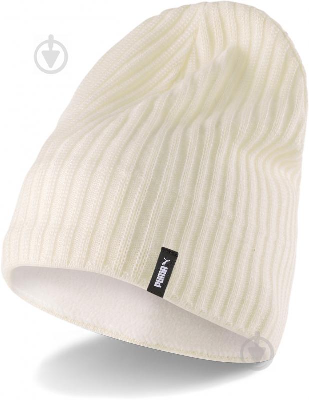 Шапка Puma Slouchy Cuffless Beanie 02343503 р.one size білий - фото 1