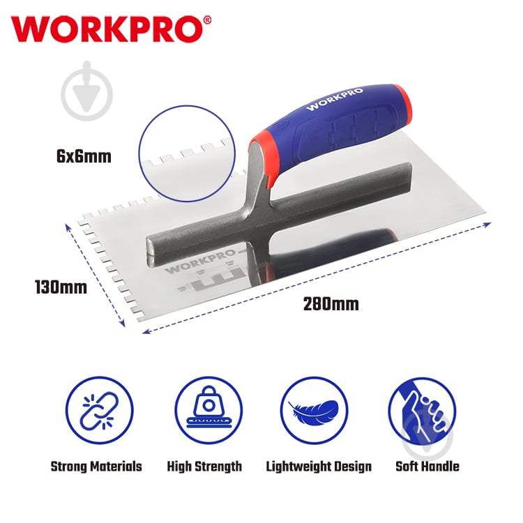 Гладилка штукатурная WORKPRO WP323003 - фото 3