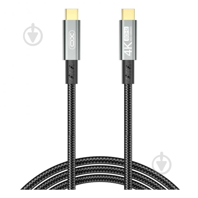 Кабель Xo GB020-CC USB Type-C to USB Type-C 100W PD 1 м black (GB020-CC.tranish) - фото 1