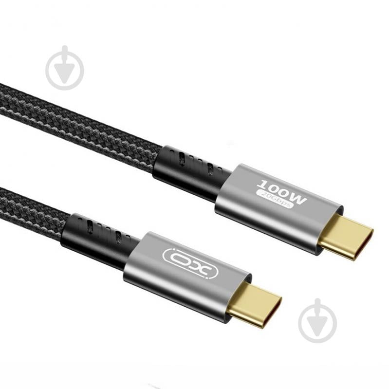 Кабель Xo GB020-CC USB Type-C to USB Type-C 100W PD 1 м black (GB020-CC.tranish) - фото 2