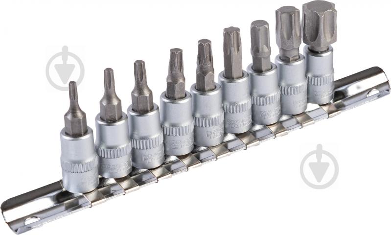 Набір викруткових насадок MasterTool CRV 1/4" Torx 9 шт. 78-1400 - фото 2