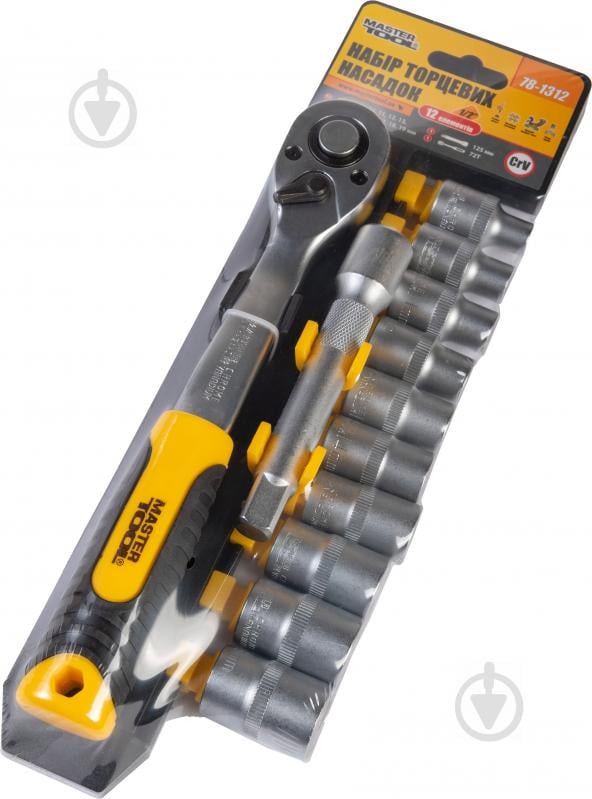 Набір ручного інструменту MasterTool CrV 1/2" 8-19 мм 12 шт. 78-1312 - фото 2