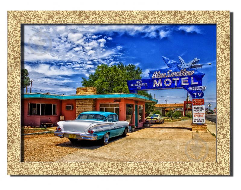 Картина Маршрут 66 Нью-Мексико 41x31 см Hotel Arizona HD 1 GOLDEN FR-2293243887-CHEV-12x1 - фото 1