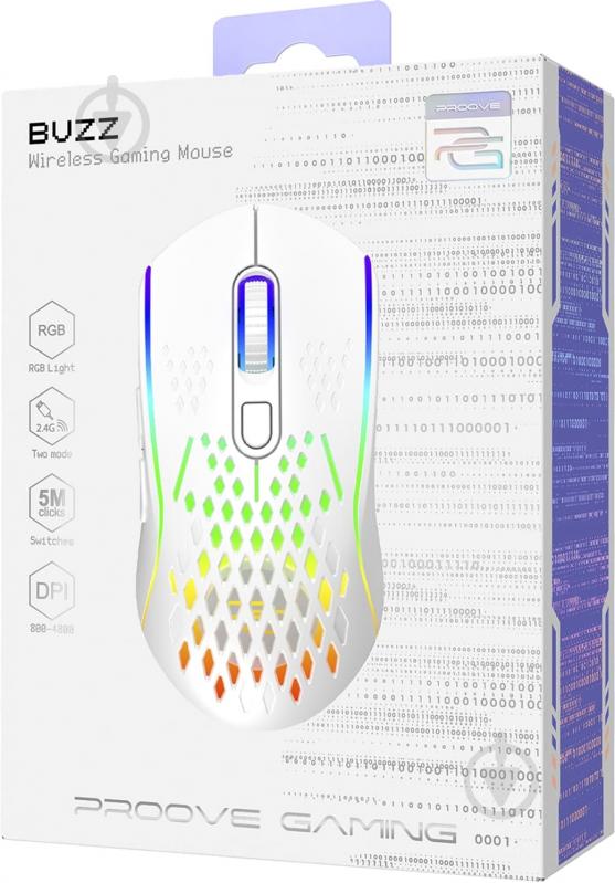 Мышка беспроводная Proove Gaming Buzz white (WMBU00022402) - фото 4