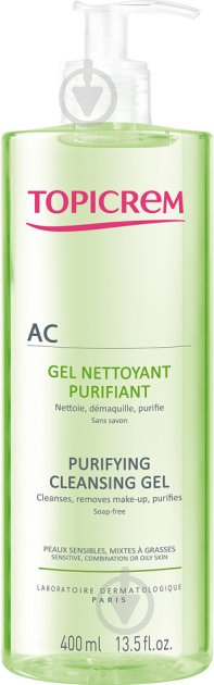 Гель Topicrem AC Purifying Cleansing Gel 400 мл - фото 1