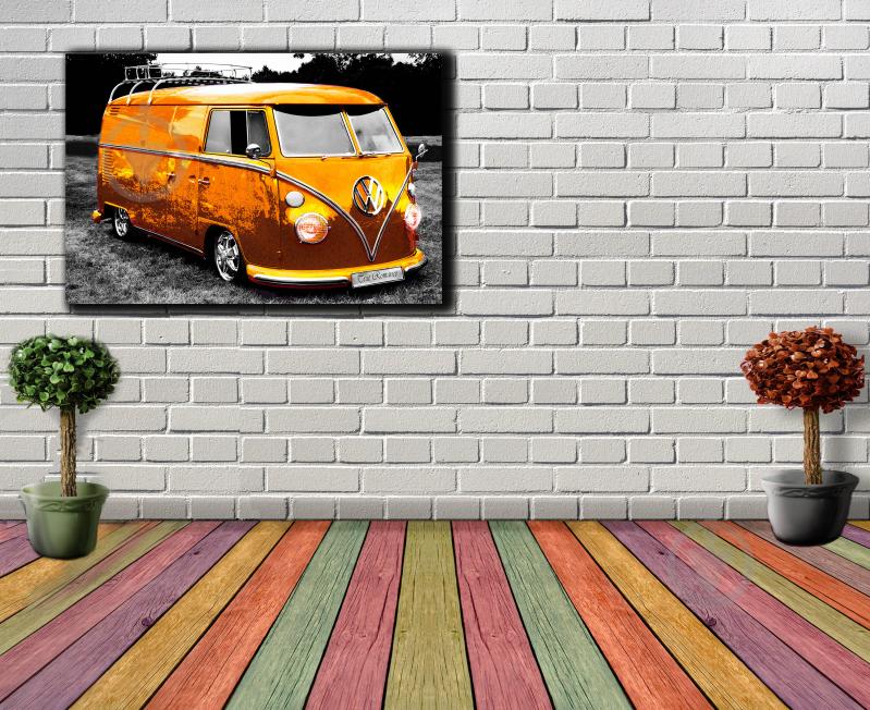 Картина Помаранчевий автобус VW Bus 102x69 см Hotel Arizona HD 1-2222343887-VOLK-27x40-ORANG - фото 2