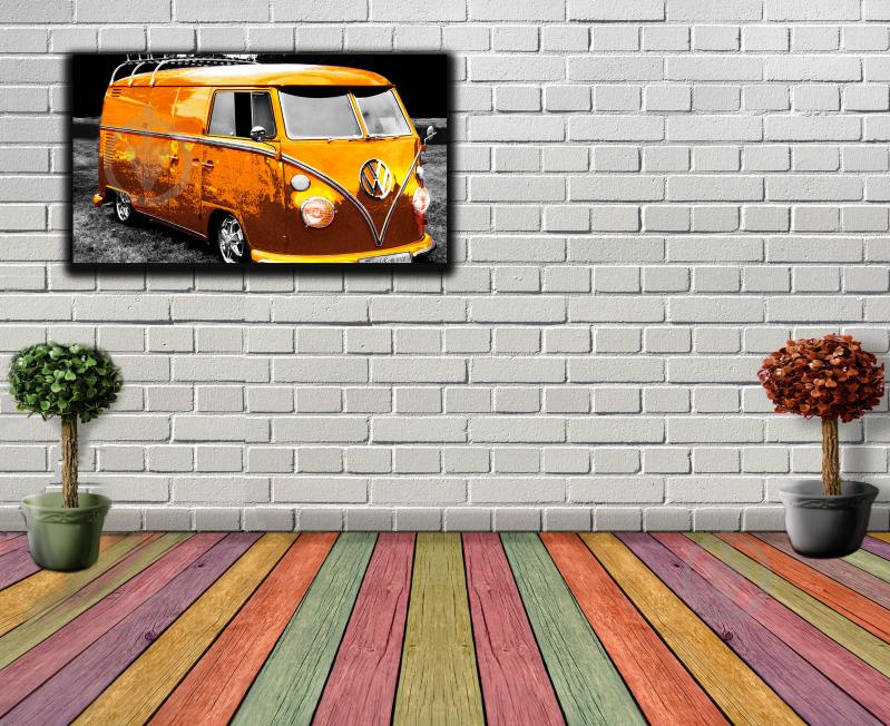 Картина Оранжевый автобус VW Bus 102x59 см Hotel Arizona HD 1-2222343887-VOLK-23x40-ORANG - фото 2