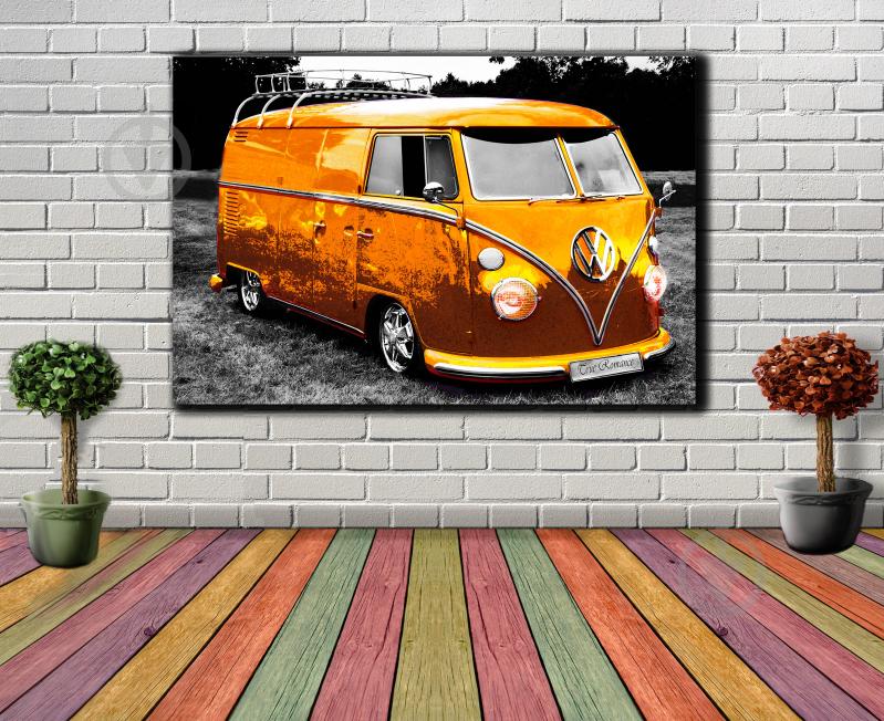 Картина Оранжевый автобус VW Bus 127x84 см Hotel Arizona HD 1-2222343887-VOLK-33x50-ORANG - фото 2