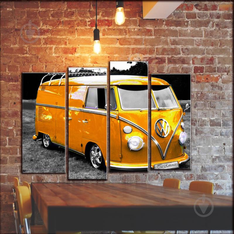 Картина модульна Автобус Volkswagen Bus 112x82 см Hotel Arizona HD CNVS-5-ORNG-BUS-35x55 - фото 2