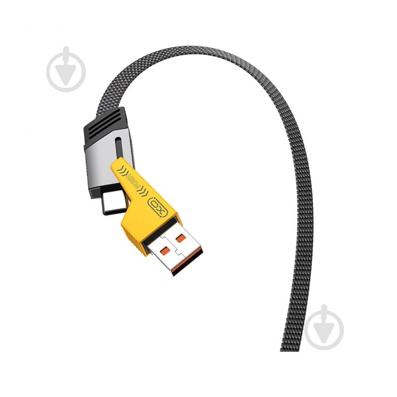Кабель Xo NB283-CAI 2хUSB-C to 60W/USB-А /Lightning 1 м grey (NB283-CAI.gray) - фото 2 Кабель Xo NB283-CAI 2хUSB-C to 60W/USB-А /Lightning 1 м grey (NB283-CAI.gray) - фото 2