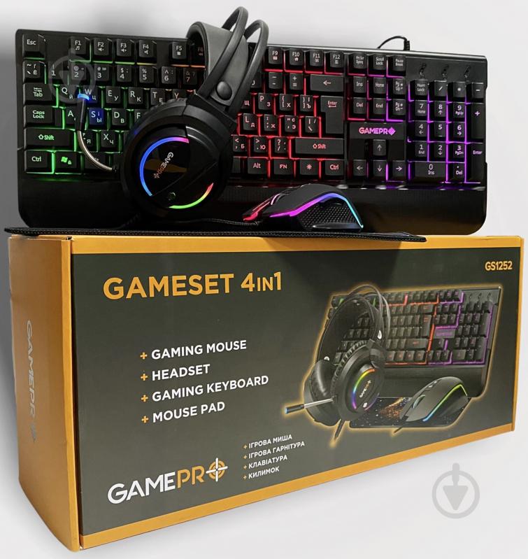 Комплект игровой GamePro Gameset 4в1 USB GS1252 + гарнитура (GS890) + мышь + клавиатура с RGB (GS1252) - фото 9