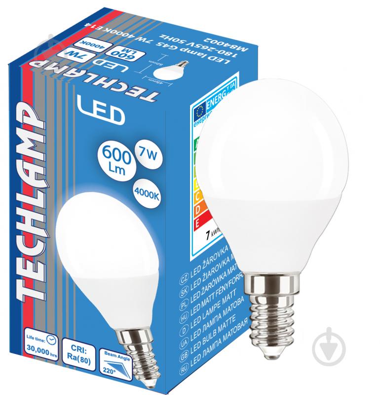 Лампа світлодіодна Techlamp 7 Вт G45 матова E14 220 В 4000 К - фото 1