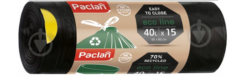 Мішки для сміття із затяжками Paclan eko line Paclan 40 л 15 шт. - фото 1