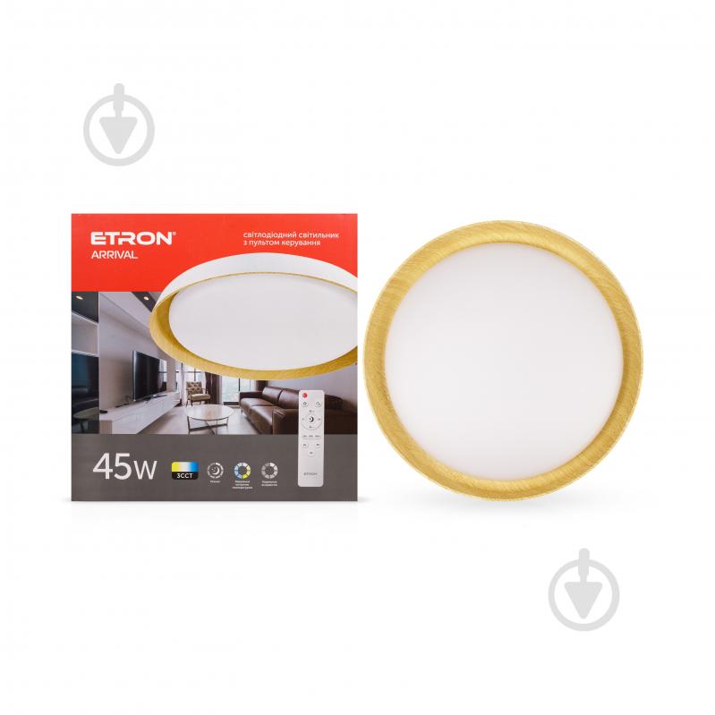 Світильник стельовий ETRON Smart ARRIVAL Wood&White 45 Вт 3000К 4000К 6500К К 1-ESP-2002 - фото 2
