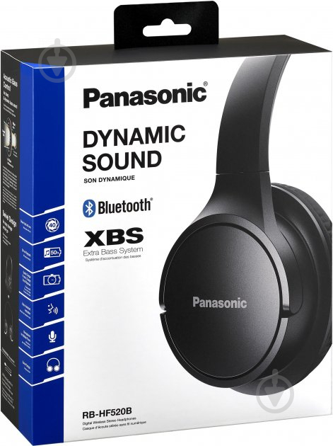 Наушники Panasonic RB-HF520BGE Over-ear Wireless Mic black (RB-HF520BGEK) - фото 5