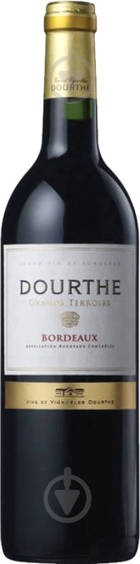 Вино Dourthe Grands Terroirs Bordeaux Rouge красное сухое 0,75 л - фото 1