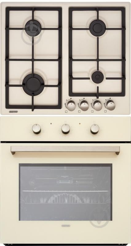 Комплект вбудовуваної техніки Eleyus варильна поверхня NIKA 60 BG CF + духова шафа LEONA 6006 BG - фото 1 Комплект вбудовуваної техніки Eleyus варильна поверхня NIKA 60 BG CF + духова шафа LEONA 6006 BG - фото 1