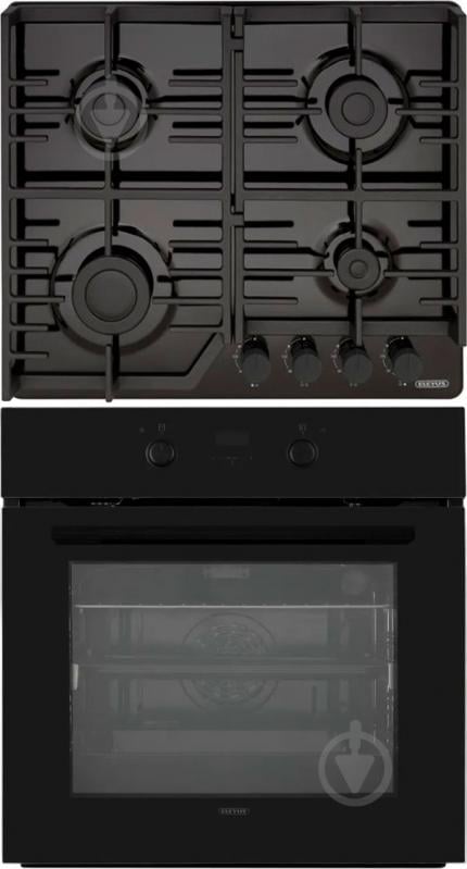 Комплект вбудовуваної техніки Eleyus духова шафа MILA 6009 BL + варильна поверхня газова MAGENTA 60 BL CF - фото 1