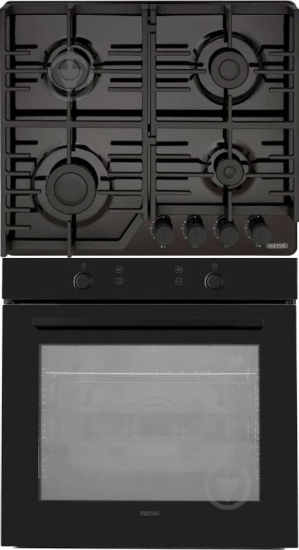 Комплект вбудовуваної техніки Eleyus духова шафа WANDA 6009 BL STL + варильна поверхня газова MAGENTA 60 BL CF - фото 1 Комплект вбудовуваної техніки Eleyus духова шафа WANDA 6009 BL STL + варильна поверхня газова MAGENTA 60 BL CF - фото 1