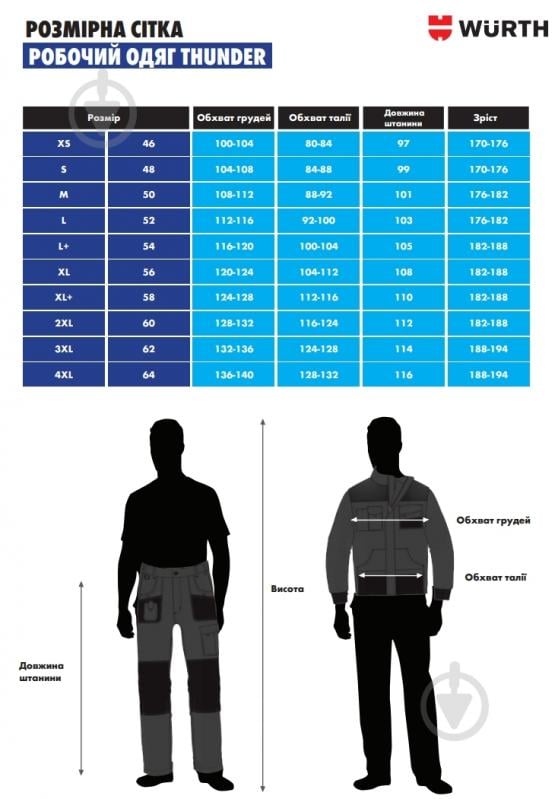 Напівкомбінезон WURTH ТHUNDER р. S 5899708448 сіро-чорний - фото 9 Напівкомбінезон WURTH ТHUNDER р. S 5899708448 сіро-чорний - фото 9