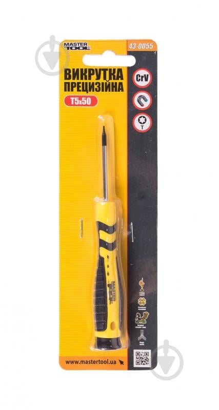 Отвертка MasterTool прецизионная TORX T5x50 мм 43-0055 - фото 2