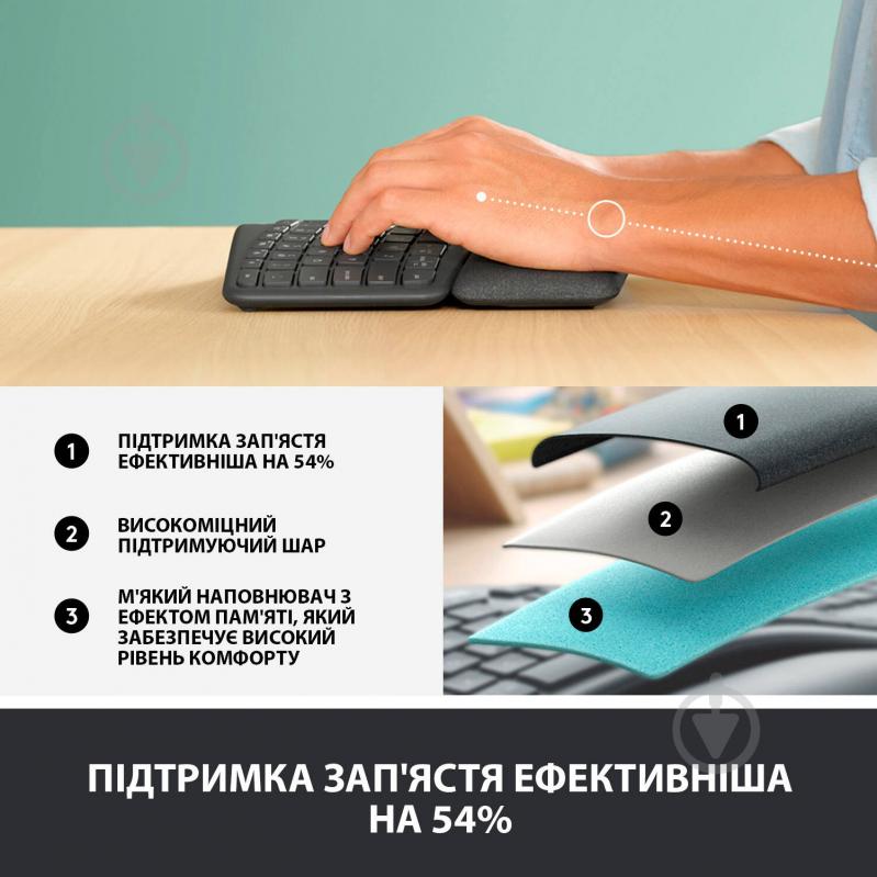 Клавиатура Logitech Ergo K860 USB (920-010110) black - фото 4