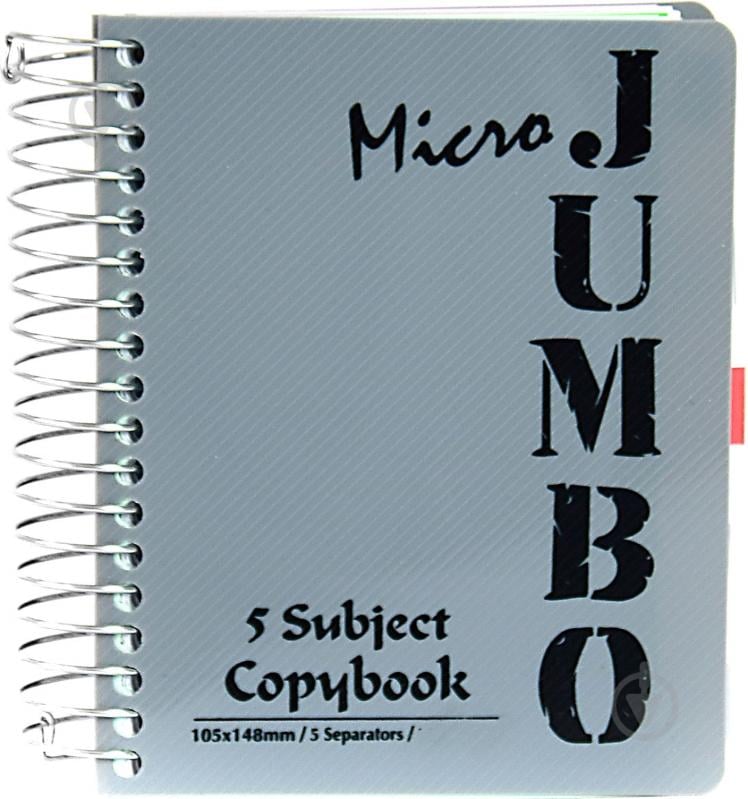 Блокнот Micro Jumbo A6 150 листов серый с рисунком Mintra - фото 1