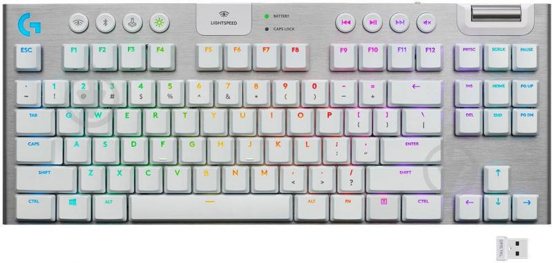 Клавиатура Logitech G915 TKL Lightspeed Wireless (920-010117) white - фото 1
