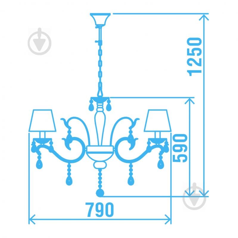 Люстра Victoria Lighting 8x40 Вт E14 бежевый Selita/SP8 - фото 2