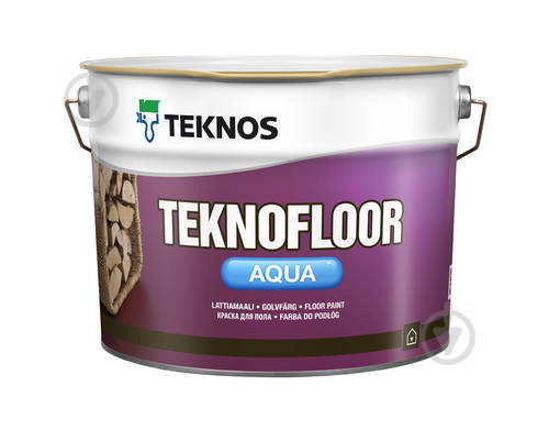 Емаль TEKNOS TEKNOFLOOR AQUA база 3 напівглянець 9 л - фото 1