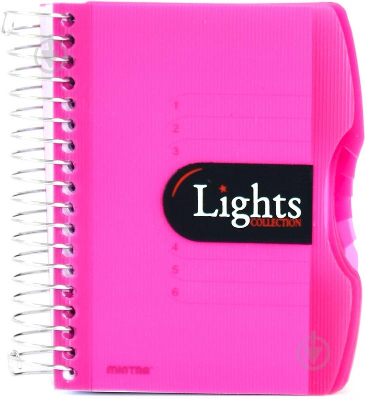Блокнот Lights A6 150 листов красный с рисунком Mintra - фото 1