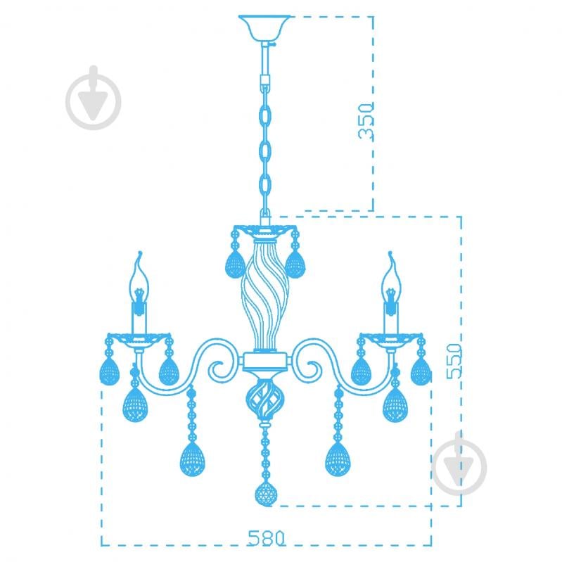 Люстра Victoria Lighting 3x40 Вт E14 білий Barbara/SP3 - фото 2