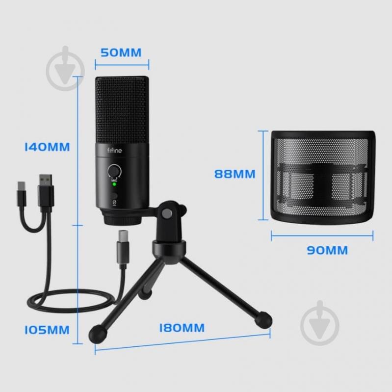 Мікрофон FIFINE K683A USB/USB C - фото 6