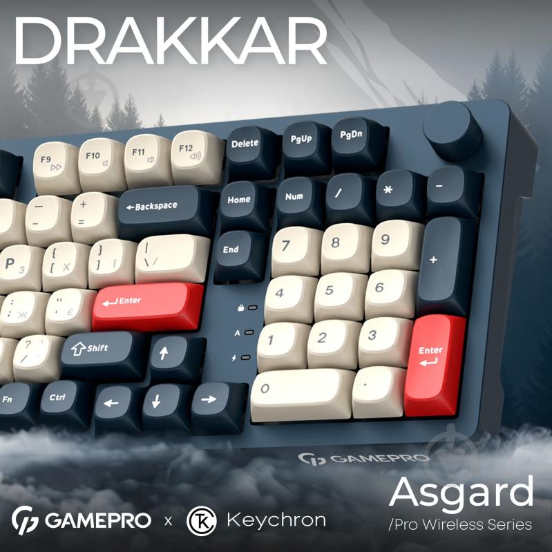 Клавиатура беспроводная GamePro (MK305BL) Asgard Drakkar - фото 6