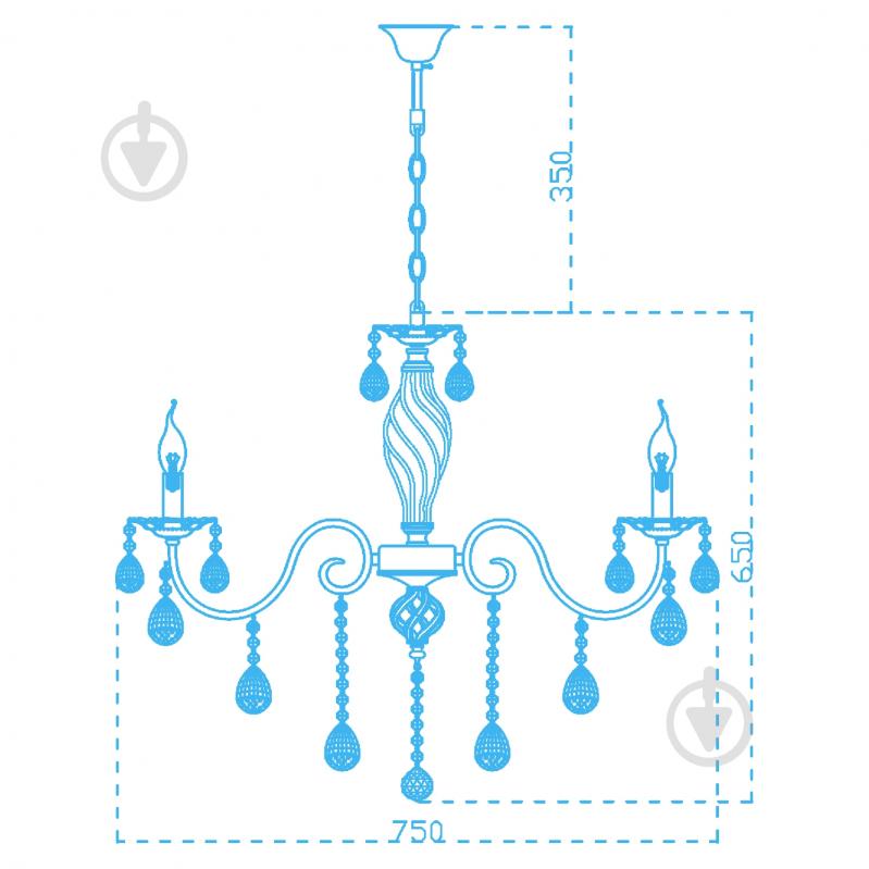 Люстра Victoria Lighting 8x40 Вт E14 белый Barbara/SP8 - фото 2