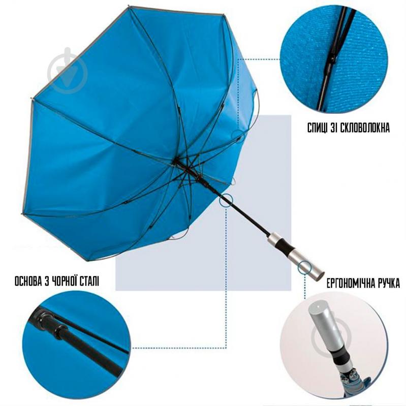 Зонт-трость Perletti Reflecting синий - фото 5